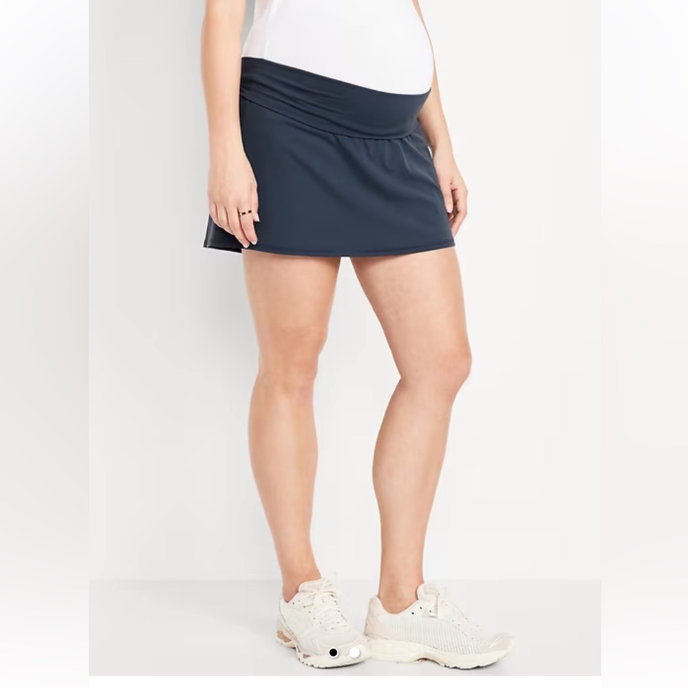 Old Navy Maternity Rollover-Waist StudioSmooth Skort - Dusk Navy